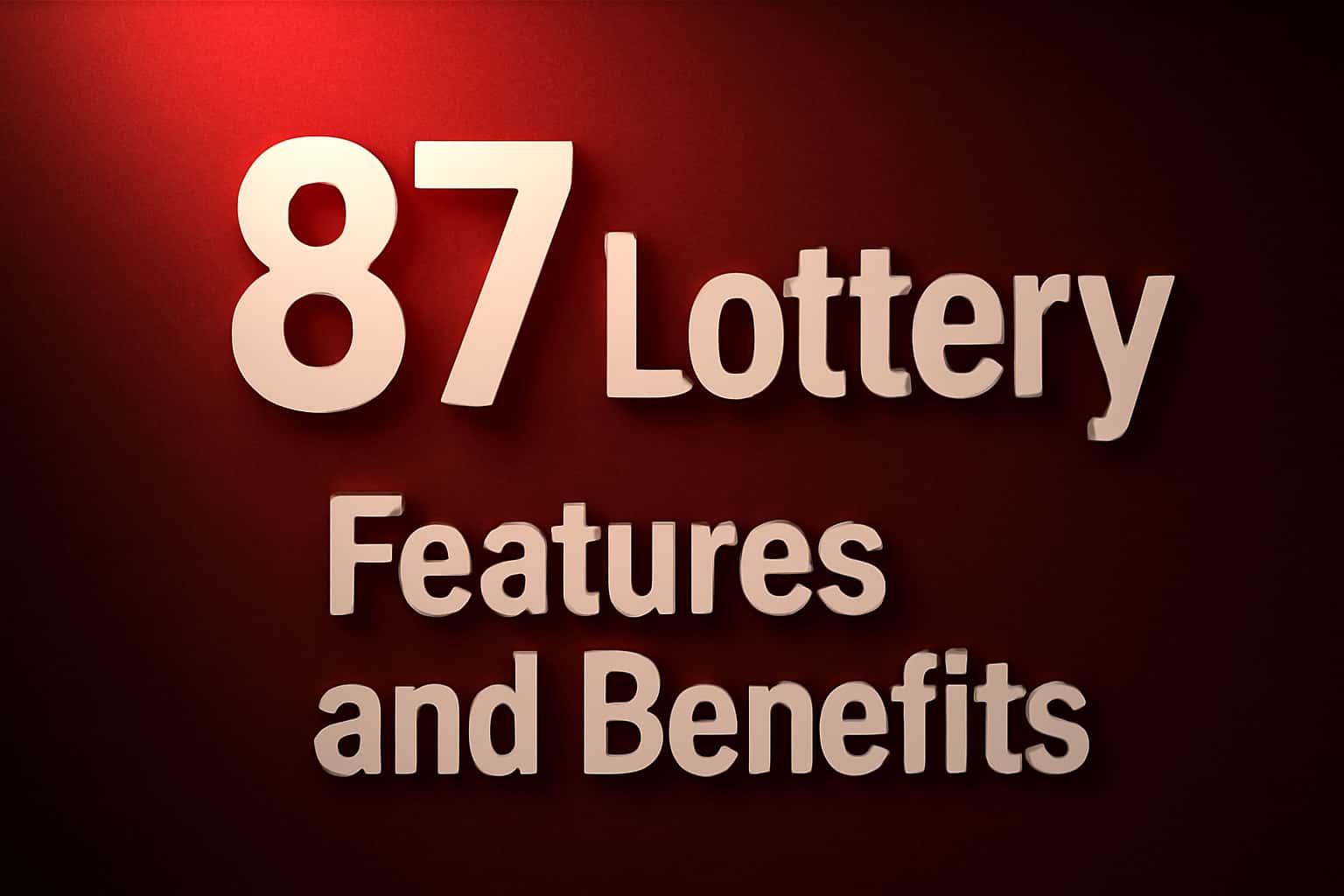 A visual representation of the features and benefits of the 87 Lottery platform.
