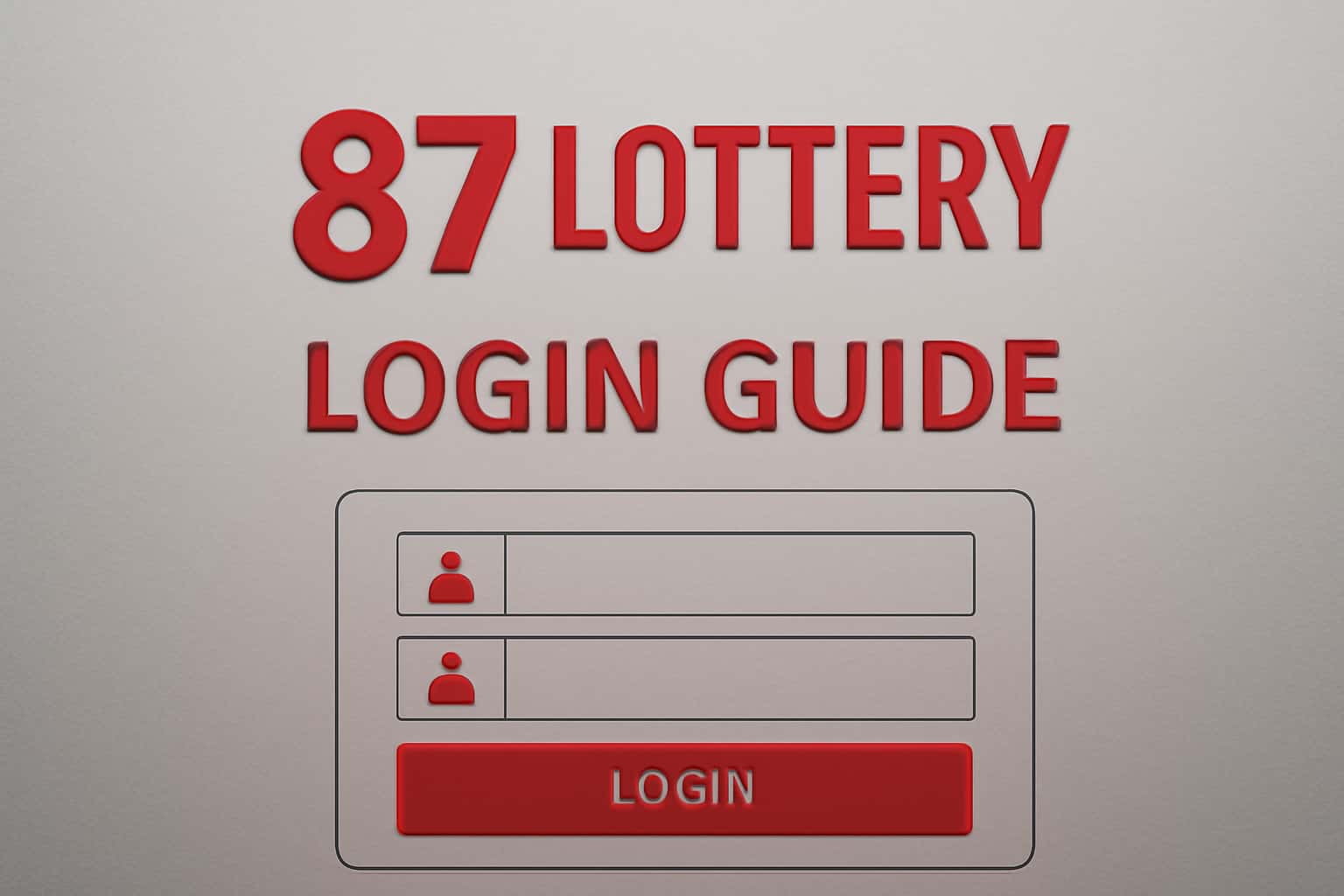 An informative scene depicting the 87 Lottery Login Guide with highlighted text.