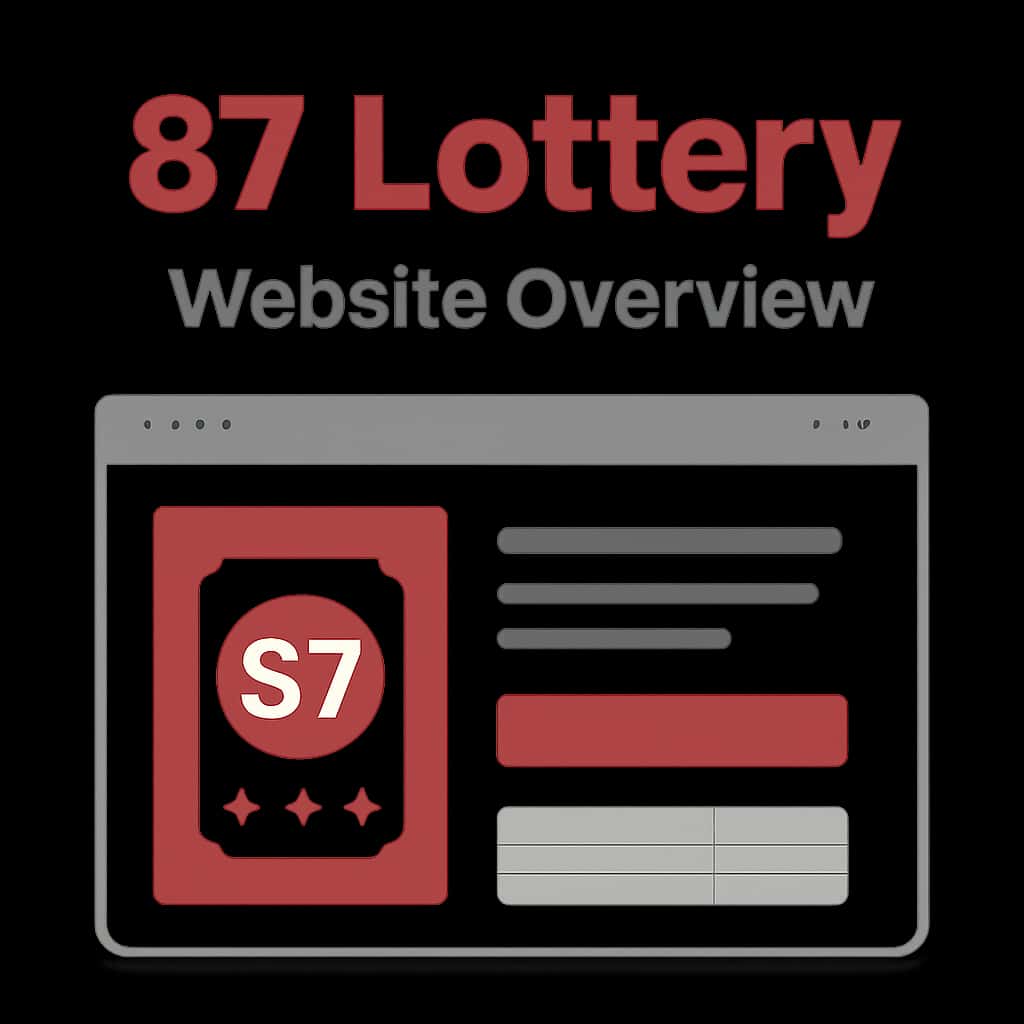 Illustrative diagram of the features available on the 87 Lottery website.