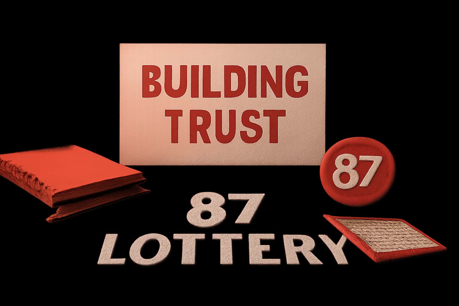 An informative scene depicting user trust and security within the 87 Lottery platform.