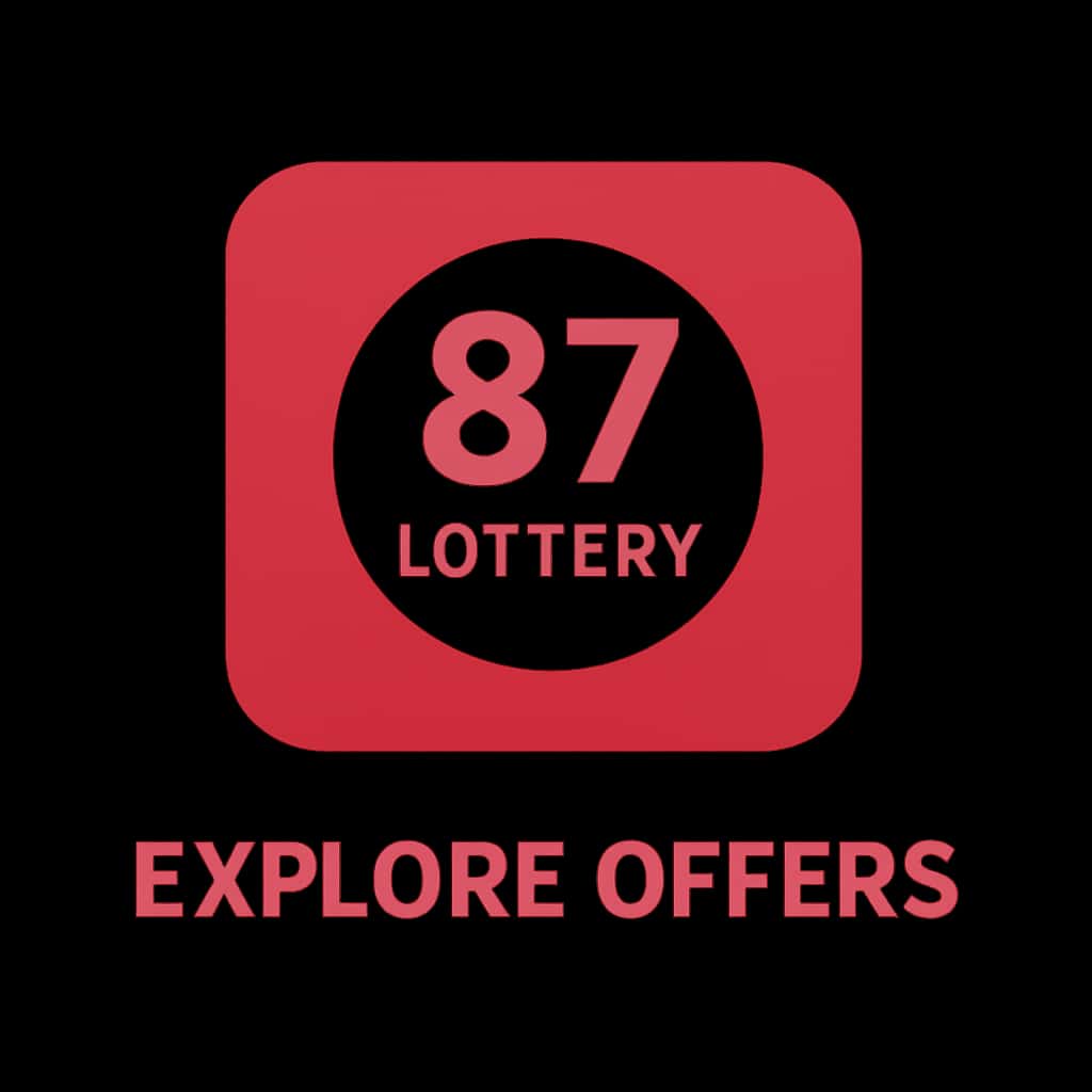 An icon representing 87 Lottery offers, designed with professional neutrality.