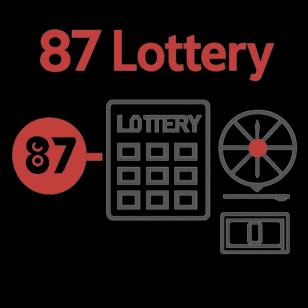 An illustration outlining key features of 87 Lottery Guides.