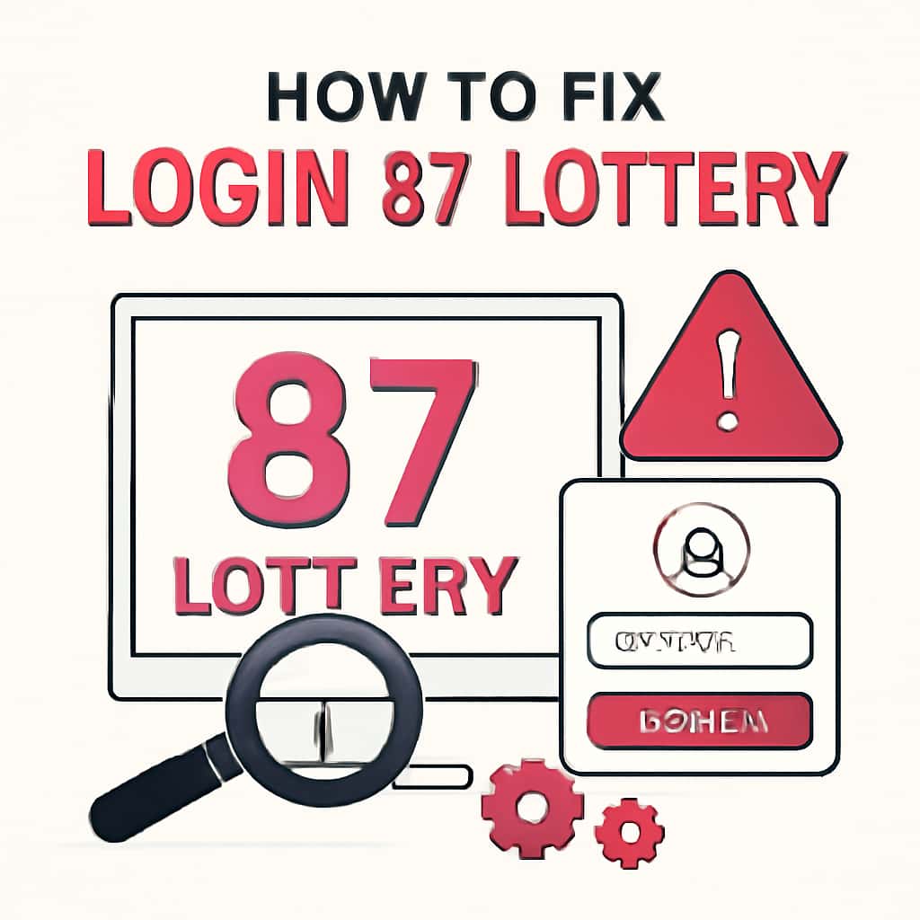 Diagram illustrating troubleshooting steps for 87 Lottery login.